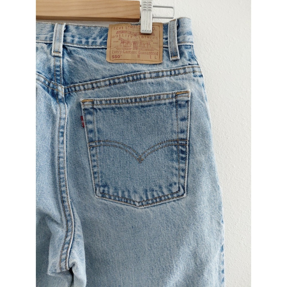Vintage Levi's 550 Relaxed Fit Tapered Jeans 13 Jr Made in USA Y2K Light Wash - Picture 6 of 14